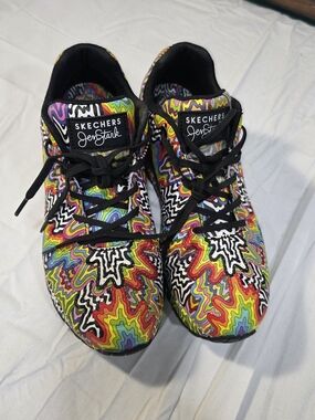 Skechers JenStark Vibrant Multi-Color Patterned Sneakers 8.5